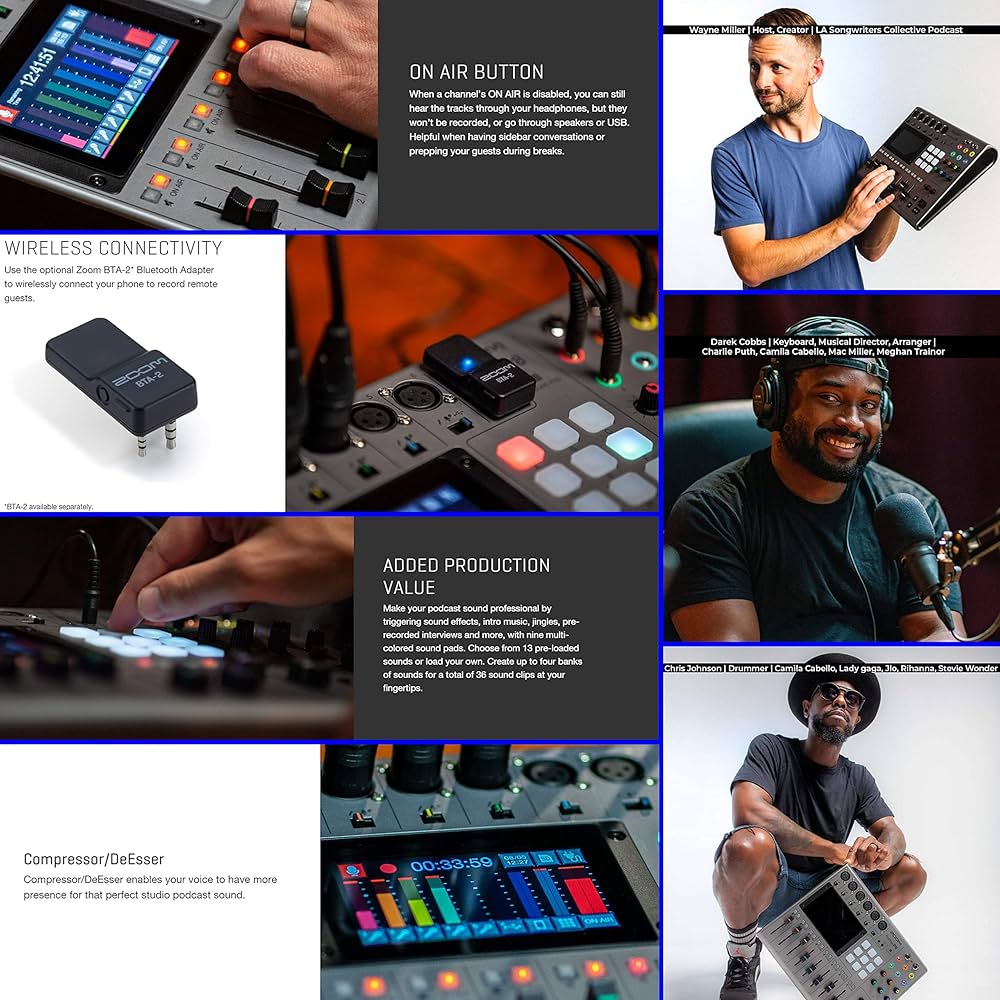 Amazon.com: Zoom PodTrak P8 Multitrack Podcast Recorder +